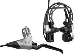 Magura HS 33 silber, Cover silber, Aluhebel schwarz, 4 Finger Hebel, Paar